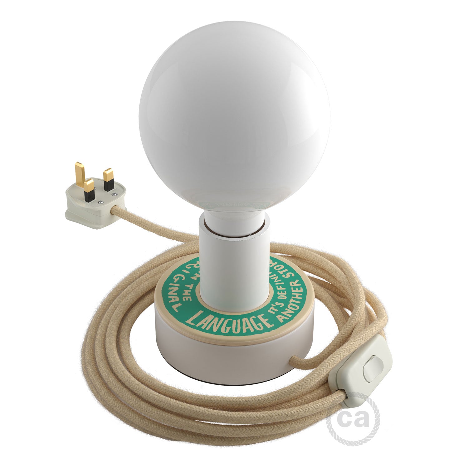 Posaluce MINI-UFO in legno double-face PALLE DA LETTURA e spina UK - COVER + ORIGINAL LANGUAGE