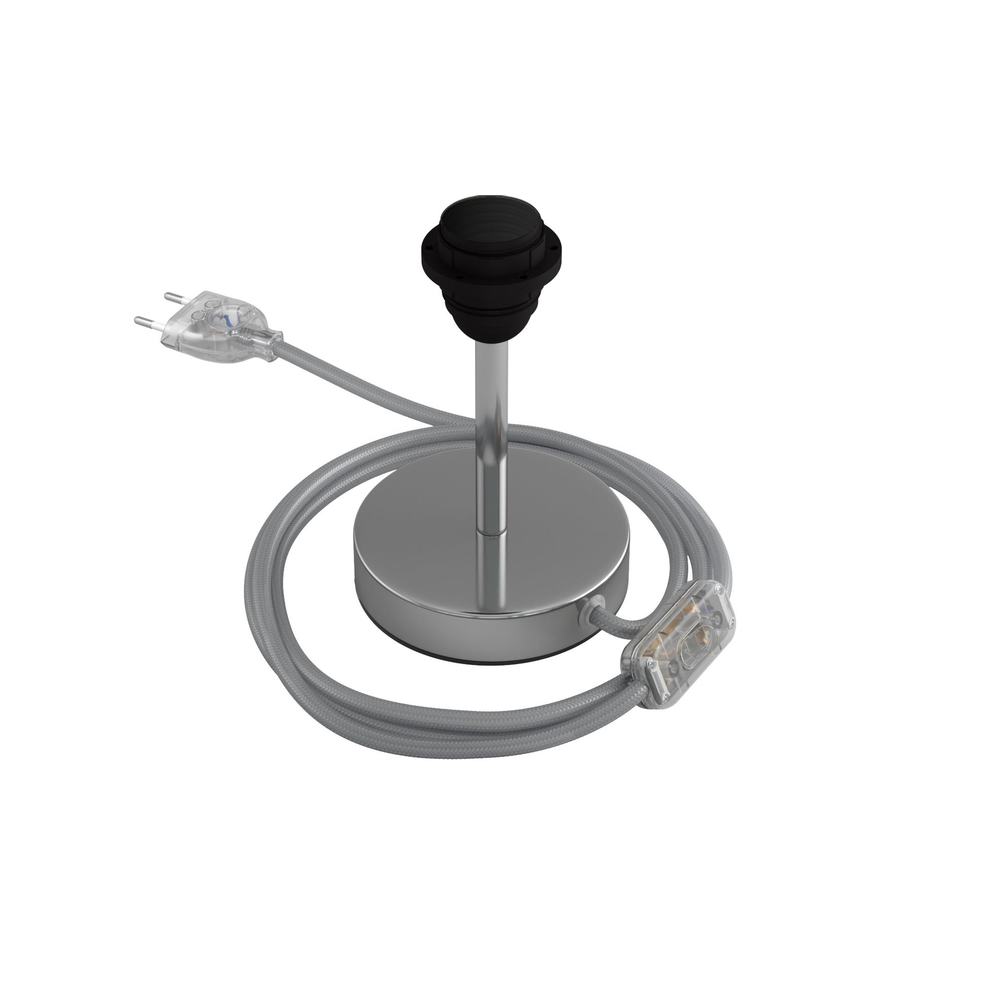 Alzaluce per paralume - Lampada da tavolo in metallo - Cromo 10 cm