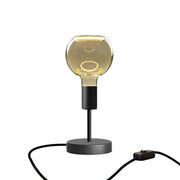 Lampada da tavolo Alzaluce Globo Ghost in metallo e spina UK - Nero opaco Interruttore