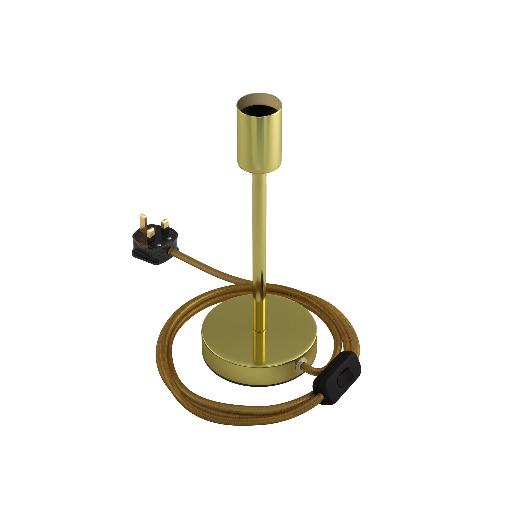 Alzaluce - Lampada da tavolo in metallo e spina UK - Ottone 20 cm