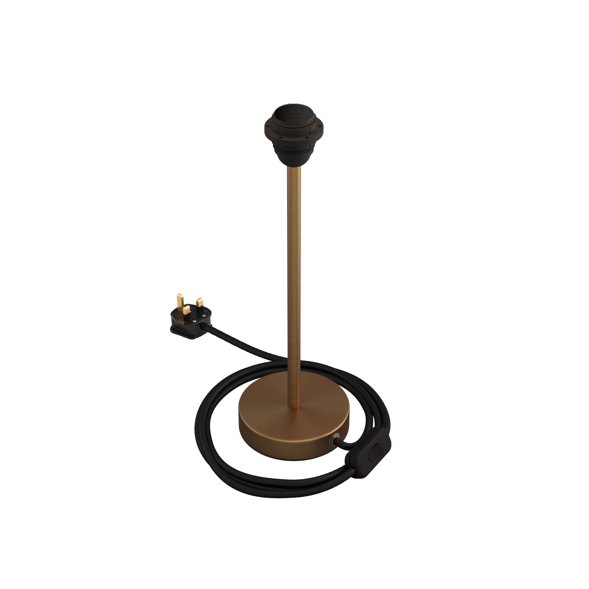 Alzaluce per paralume - Lampada da tavolo in metallo e spina UK - Bronzo satinato 30 cm