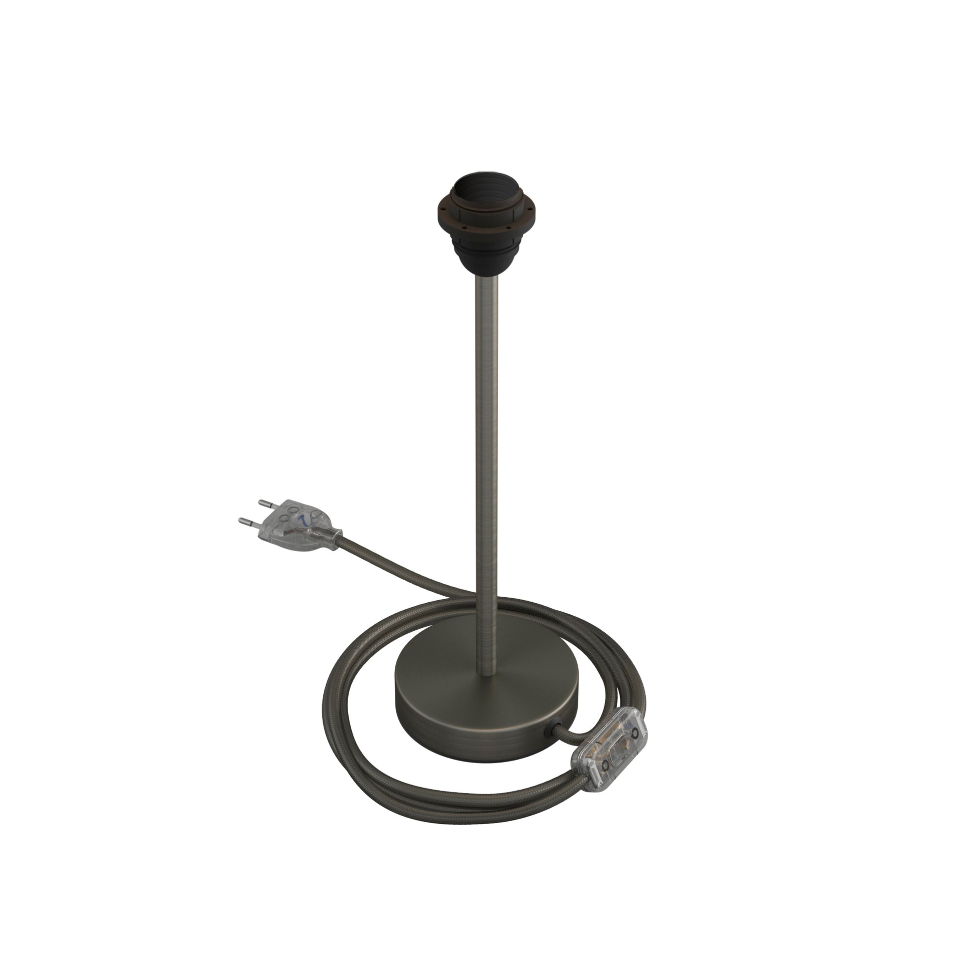 Alzaluce per paralume - Lampada da tavolo in metallo - Titanio satinato 30 cm