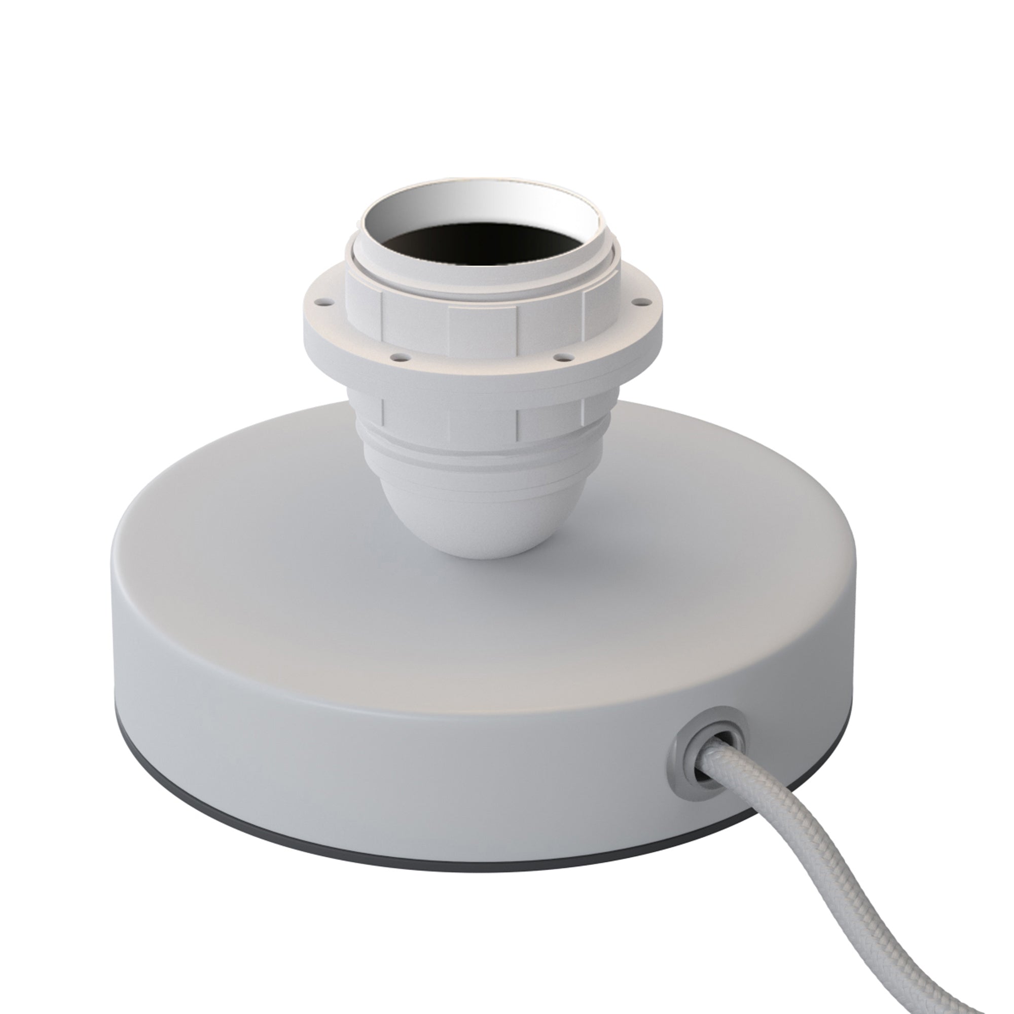 Posaluce per paralume - Lampada da tavolo in metallo e spina UK - Bianco opaco