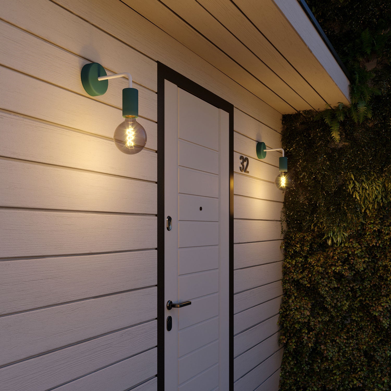 Fermaluce Modulair ELEGANT con estensione a L, rosone e portalampada IP65 waterproof - Petrolio