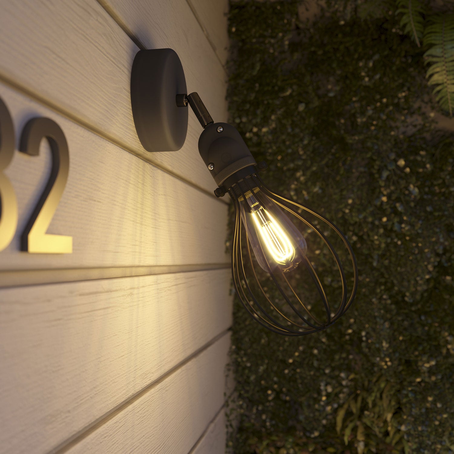 Fermaluce Modulair con snodo orientabile, paralume Drop e portalampada IP65 waterproof - Nero