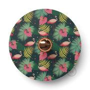 Fermaluce Etnico con paralume UFO in legno double-face illustrato da Annachiara Zaminato