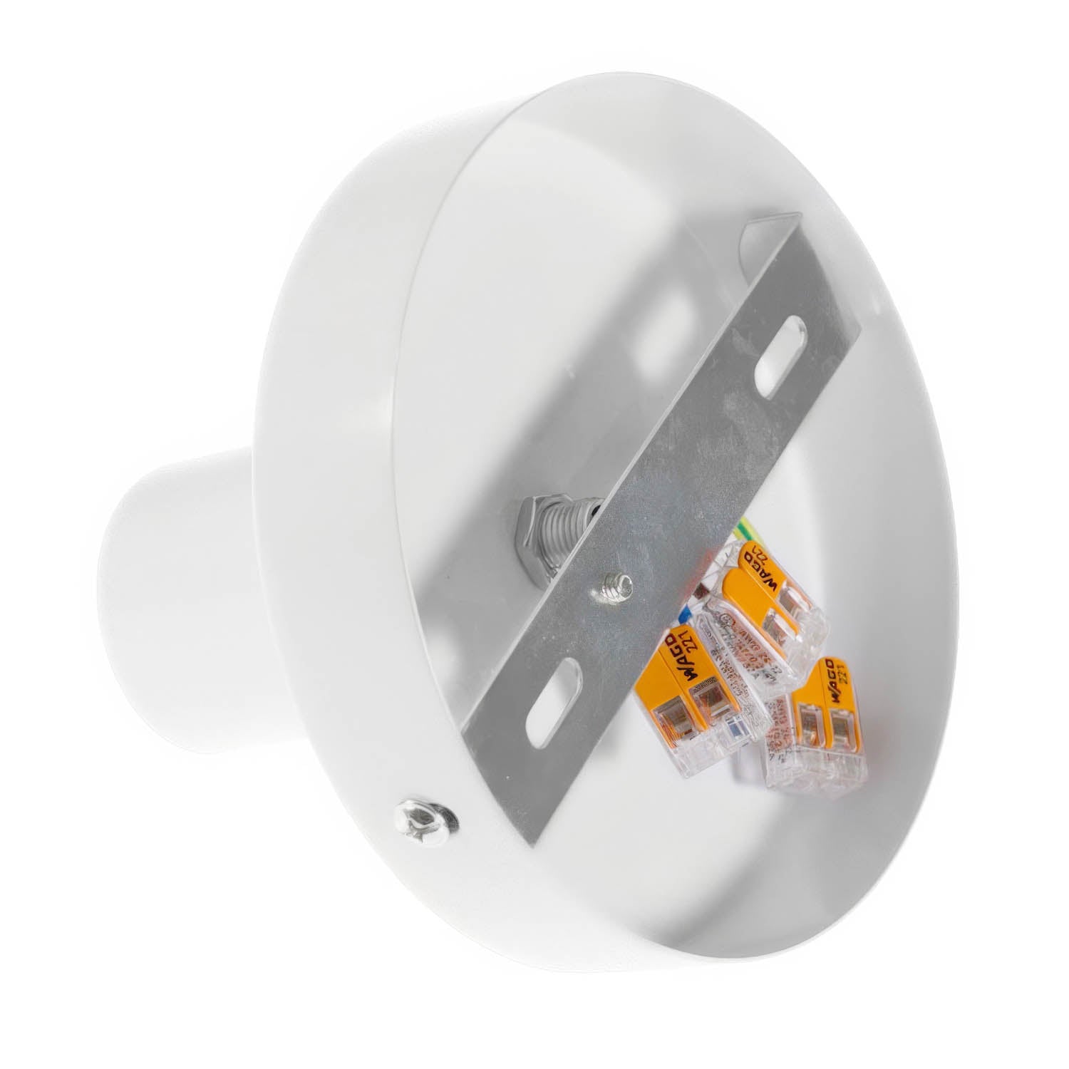 Fermaluce Metal, il punto luce in metallo a parete o soffitto - Bianco opaco