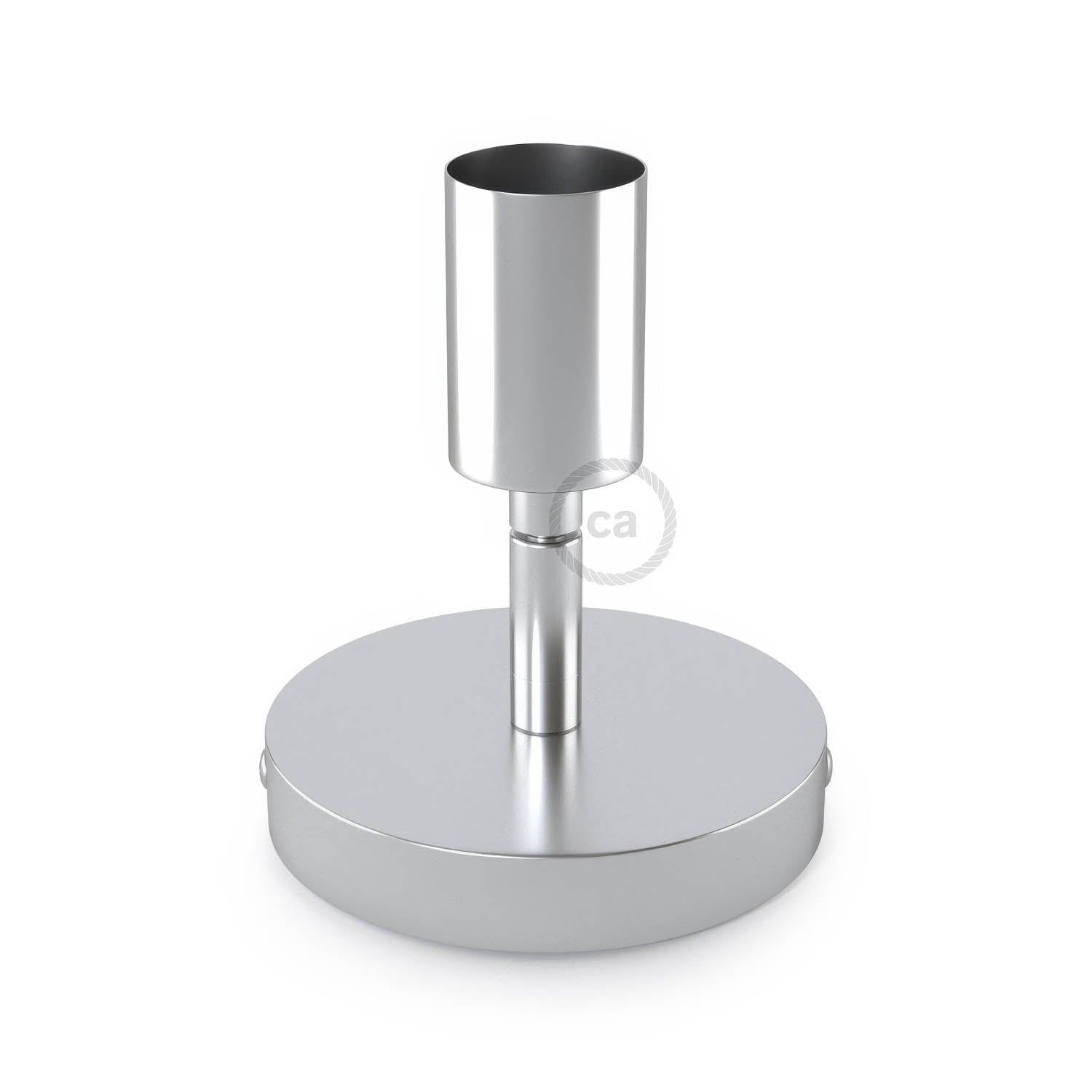 Fermaluce Metallo 90°, punto luce orientabile da parete o soffitto - Cromo