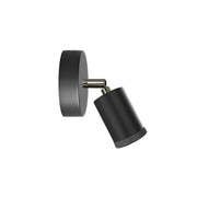 Fermaluce faretto Mini Spotlight GU1d0, lampada orientabile da parete o soffitto con snodo - Nero