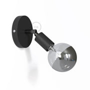 Fermaluce Metallo 90°, punto luce orientabile da parete o soffitto - Nero