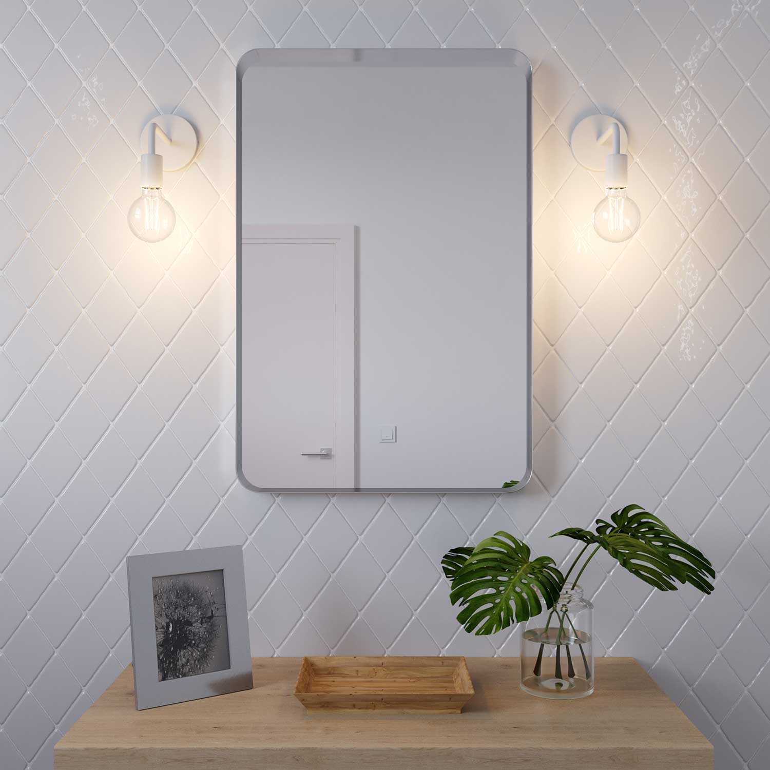 Fermaluce Metal, lampada a muro in metallo con estensione curva - Bianco