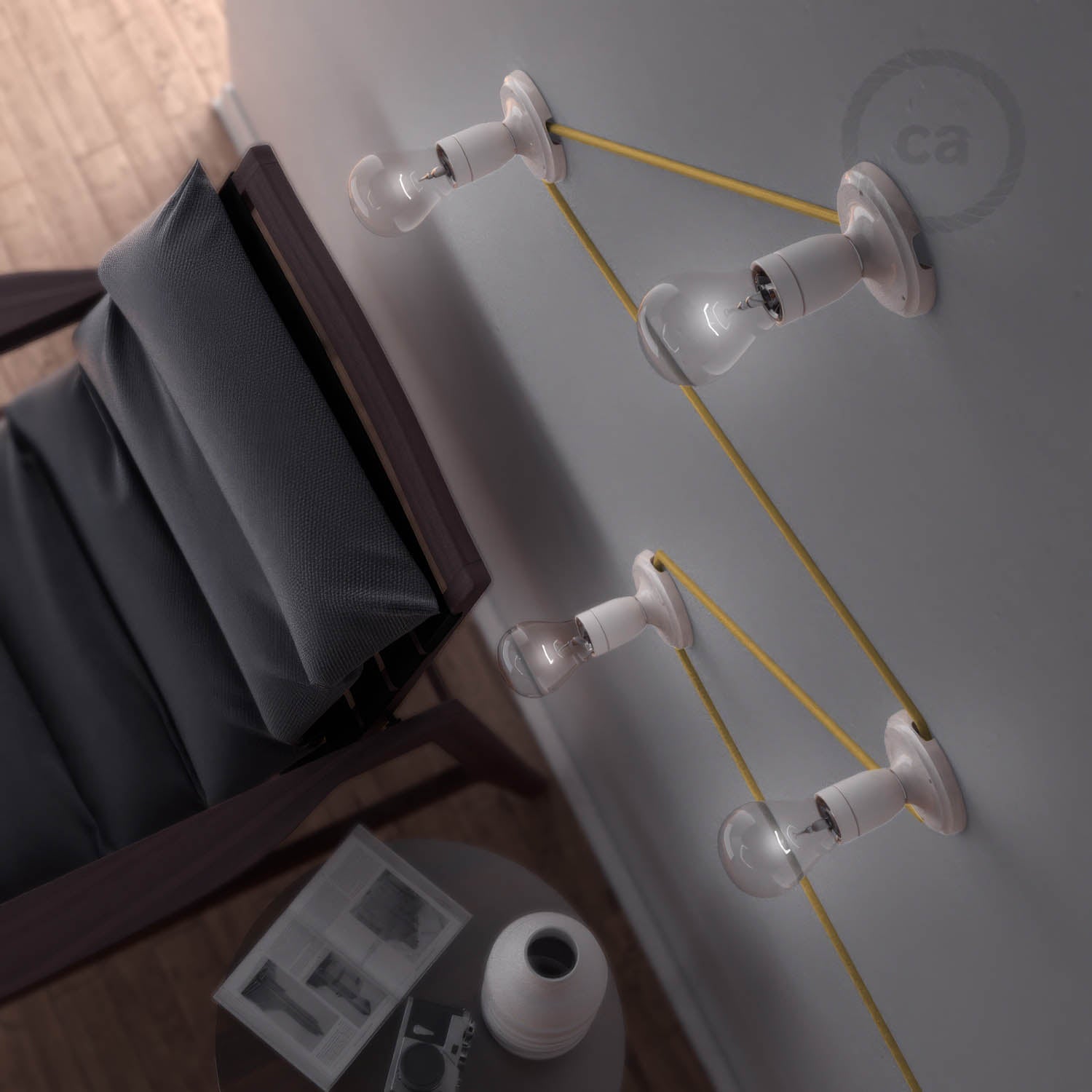 Fermaluce Color, il punto luce colorato in porcellana da parete o soffitto - Bianco