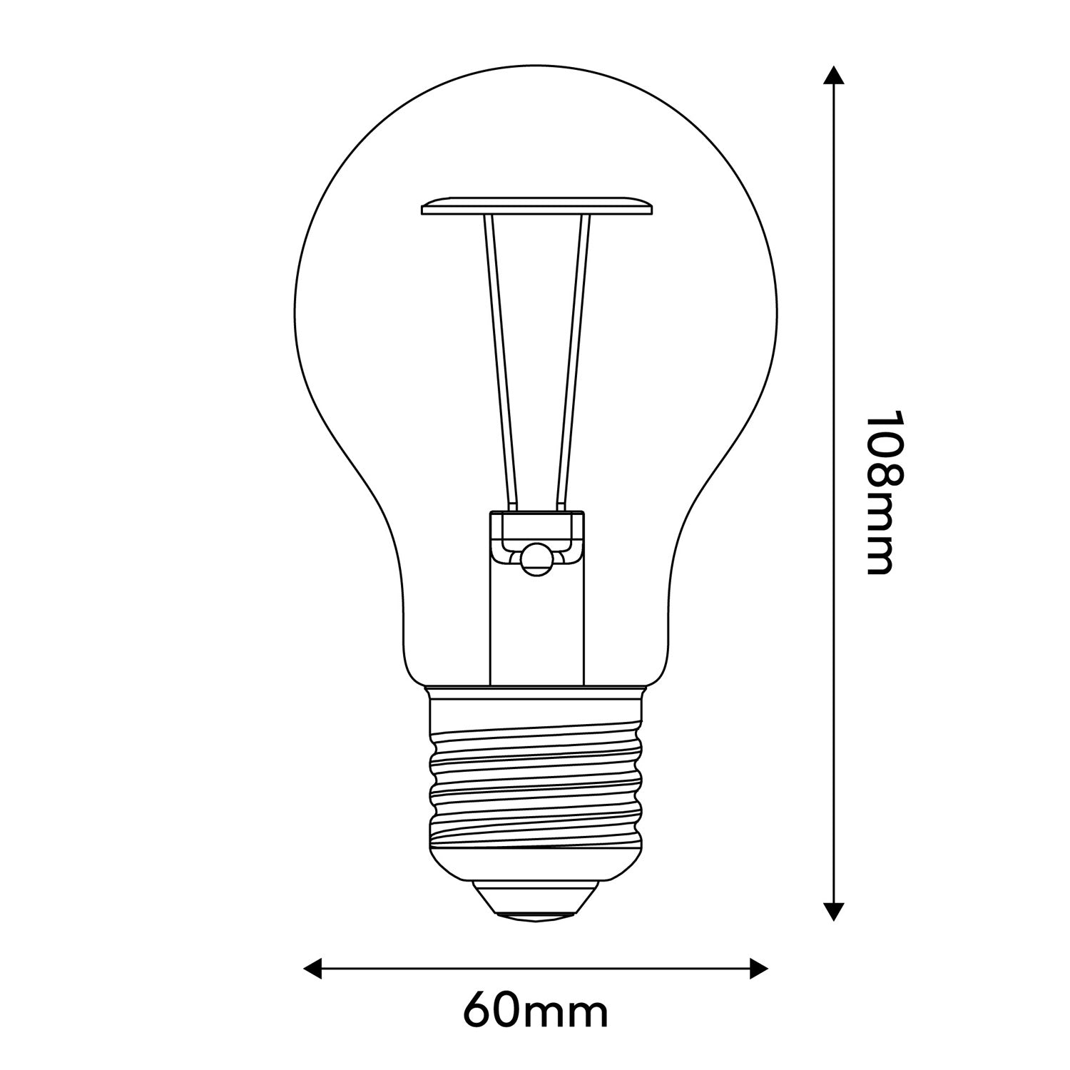 Lampadina LED Half Frosted Lens Goccia A60 7W 806Lm 2700K Dimmerabile - A08