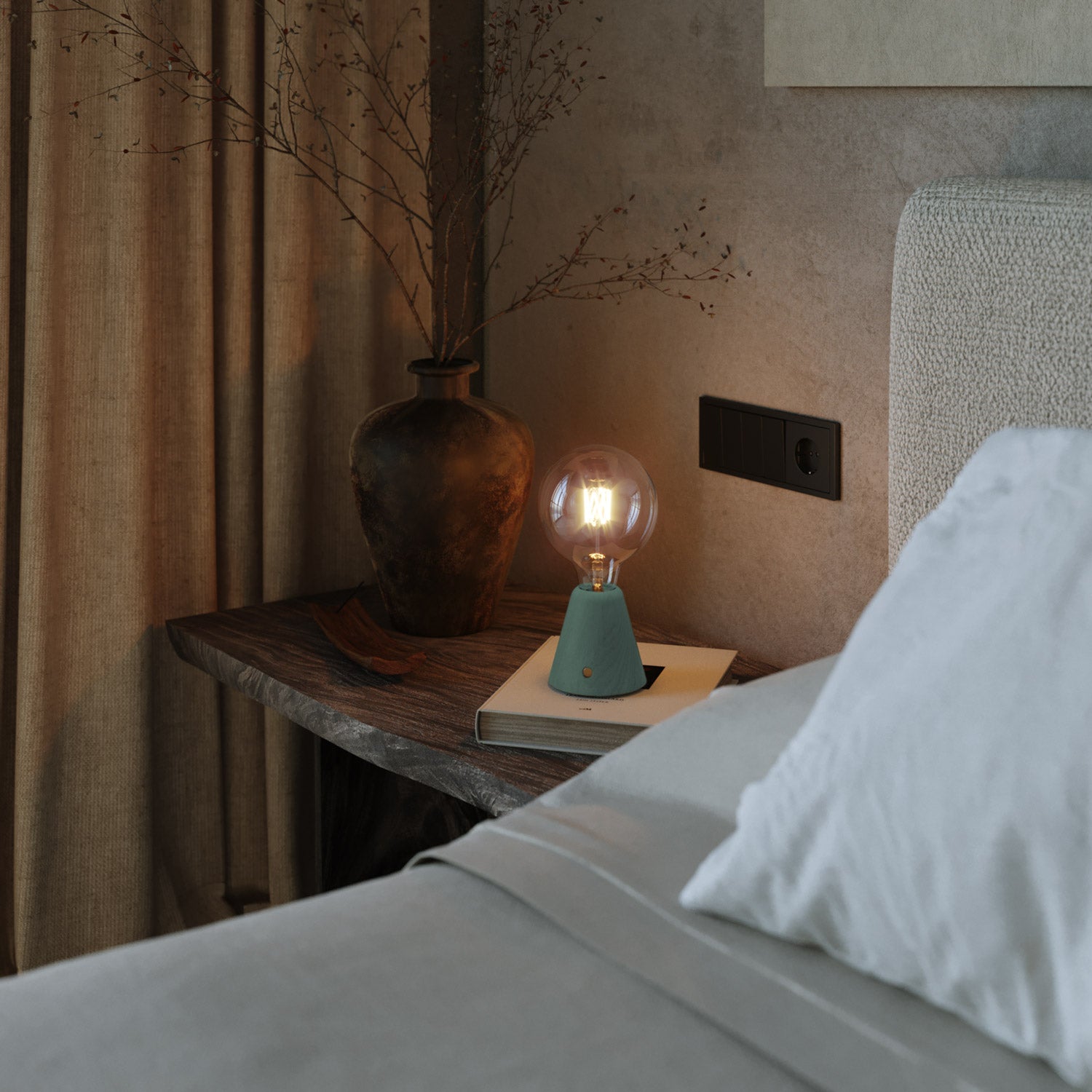 Lampada portatile ricaricabile Cabless01 con lampadina globo G125 - Ottanio