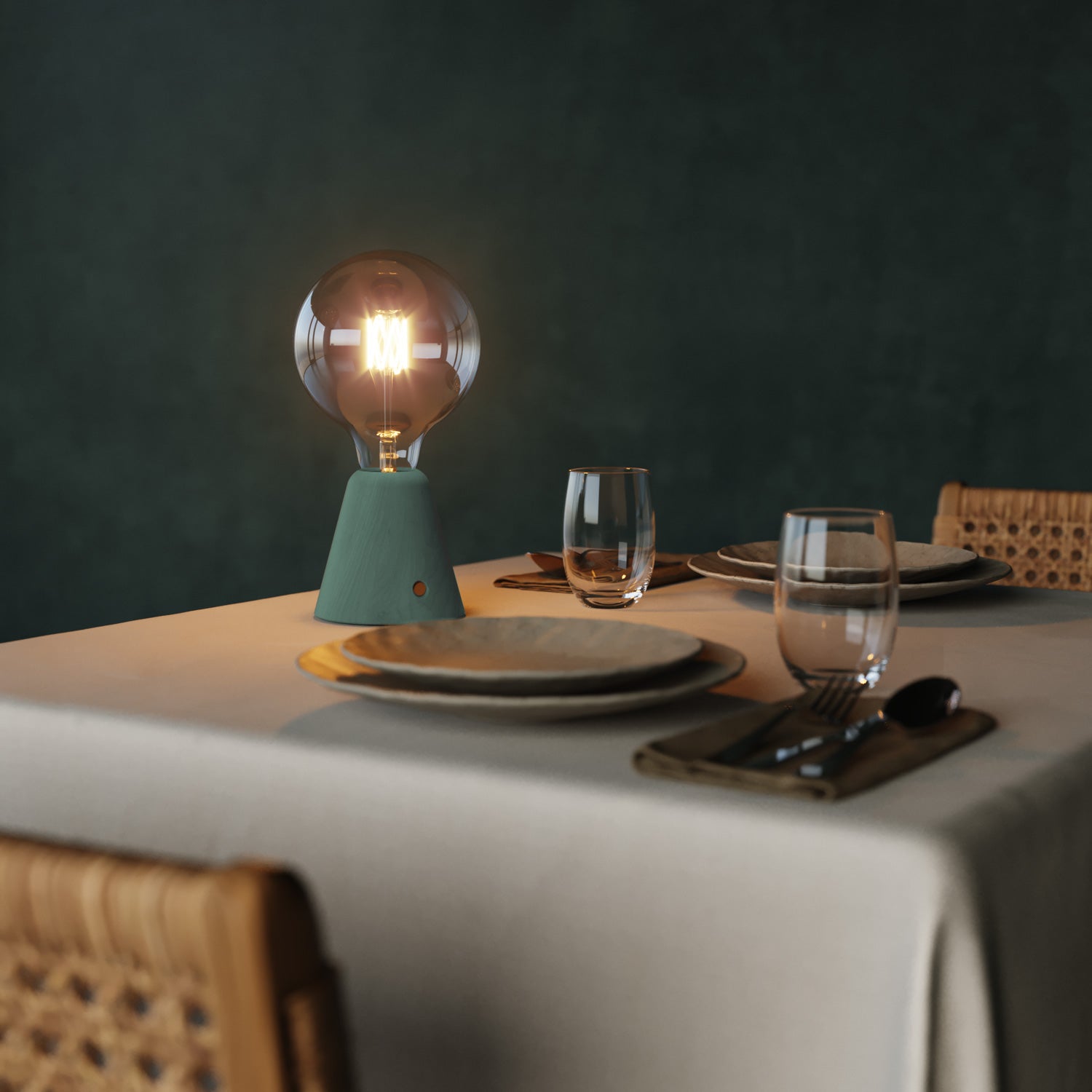 Lampada portatile ricaricabile Cabless01 con lampadina globo G125 - Ottanio