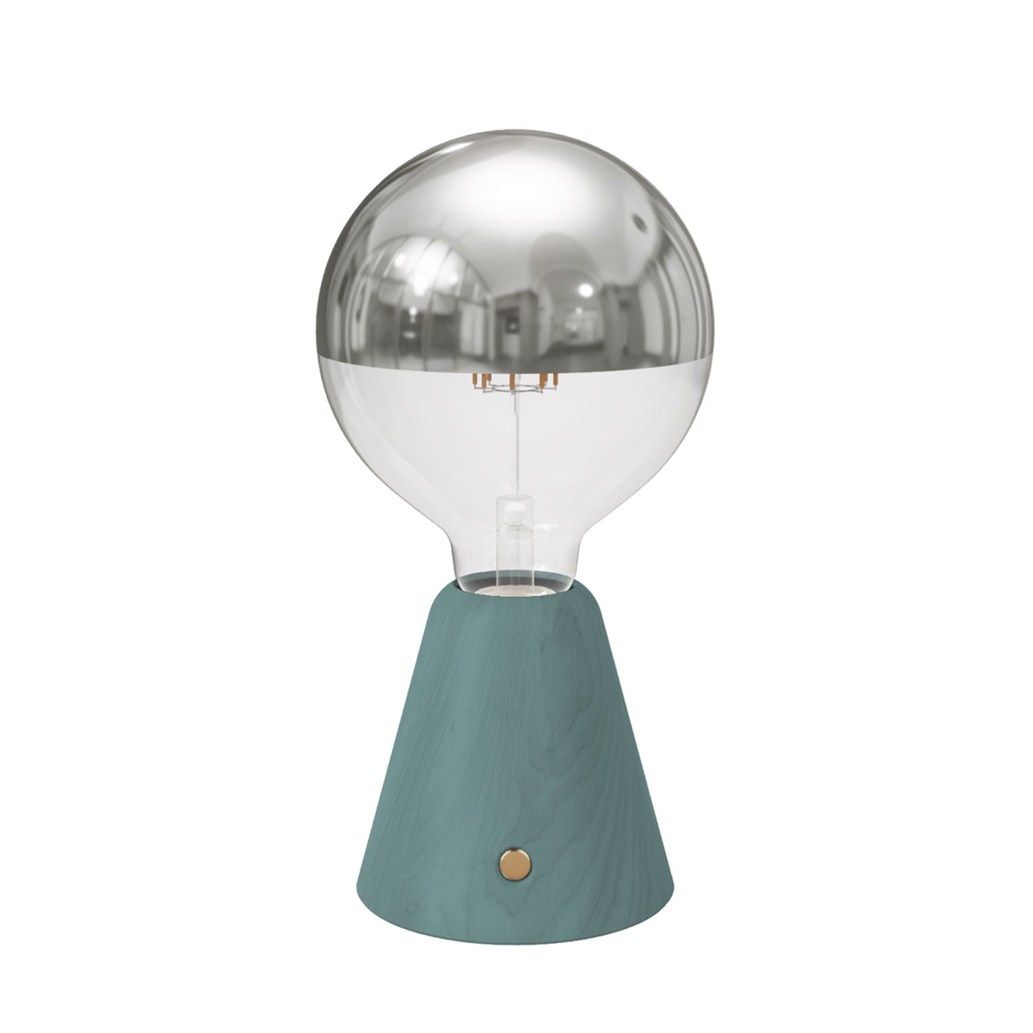 Lampada portatile ricaricabile Cabless01 con lampadina globo mezza sfera argento - Ottanio