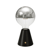 Lampada portatile ricaricabile Cabless01 con lampadina globo mezza sfera argento - Nero