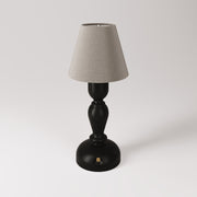 Lampada portatile ricaricabile Cabless14 con lampadina a goccia e paralume - Nero