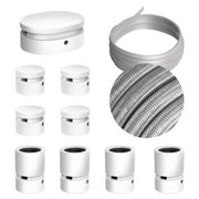 Sistema Filé Symmetric Kit - con cavo CM02 di 5 m per catenaria e 9 componenti in legno verniciato bianco per interni