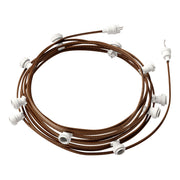 Catenaria Sistema Lumet da 12,5 m con cavo tessile CZ22, 10 portalampada, gancio e spina bianchi