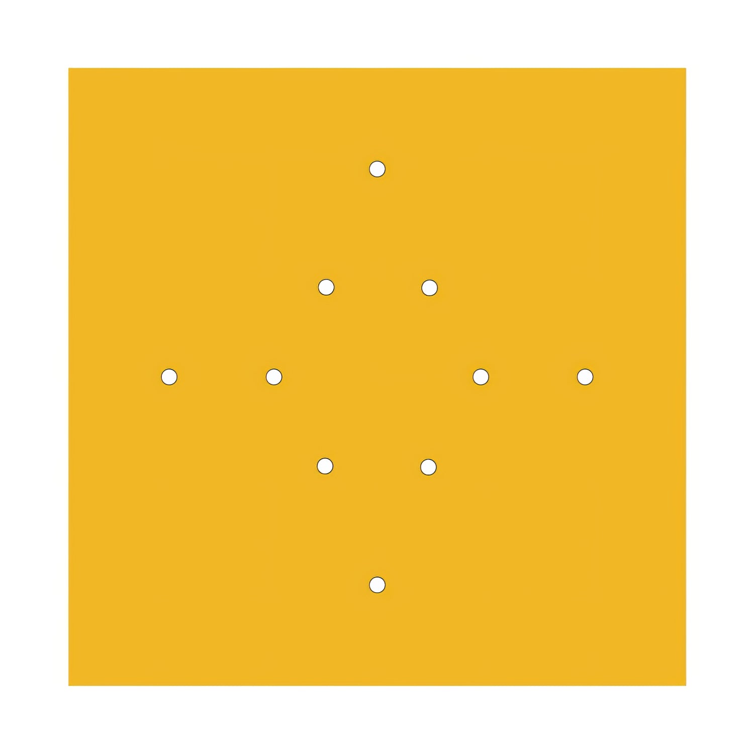 Rosone XXL Rose-One quadrato, 400 mm con 10 fori e 4 fori laterali - Mostarda Bianco