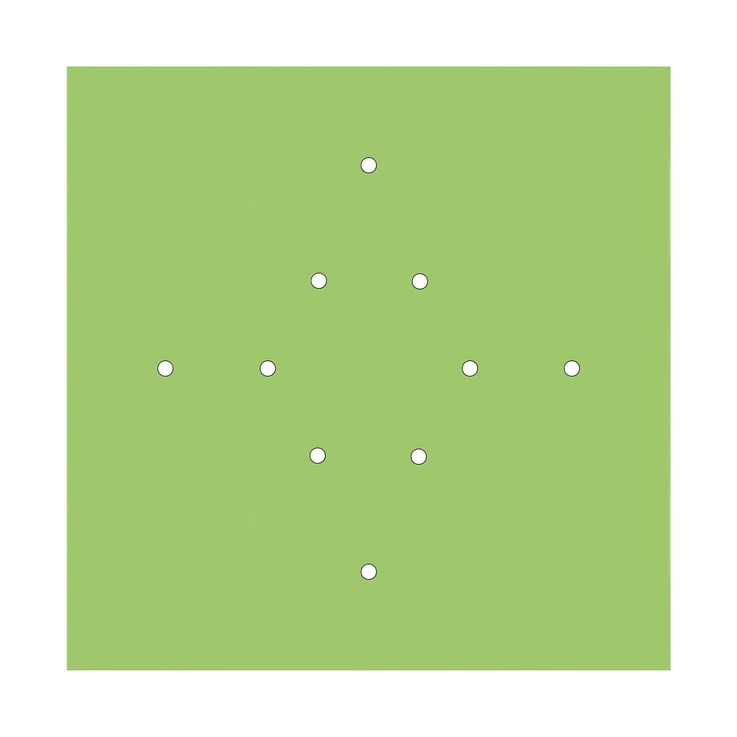 Rosone XXL Rose-One quadrato, 400 mm con 10 fori e 4 fori laterali - Verde prato Bianco