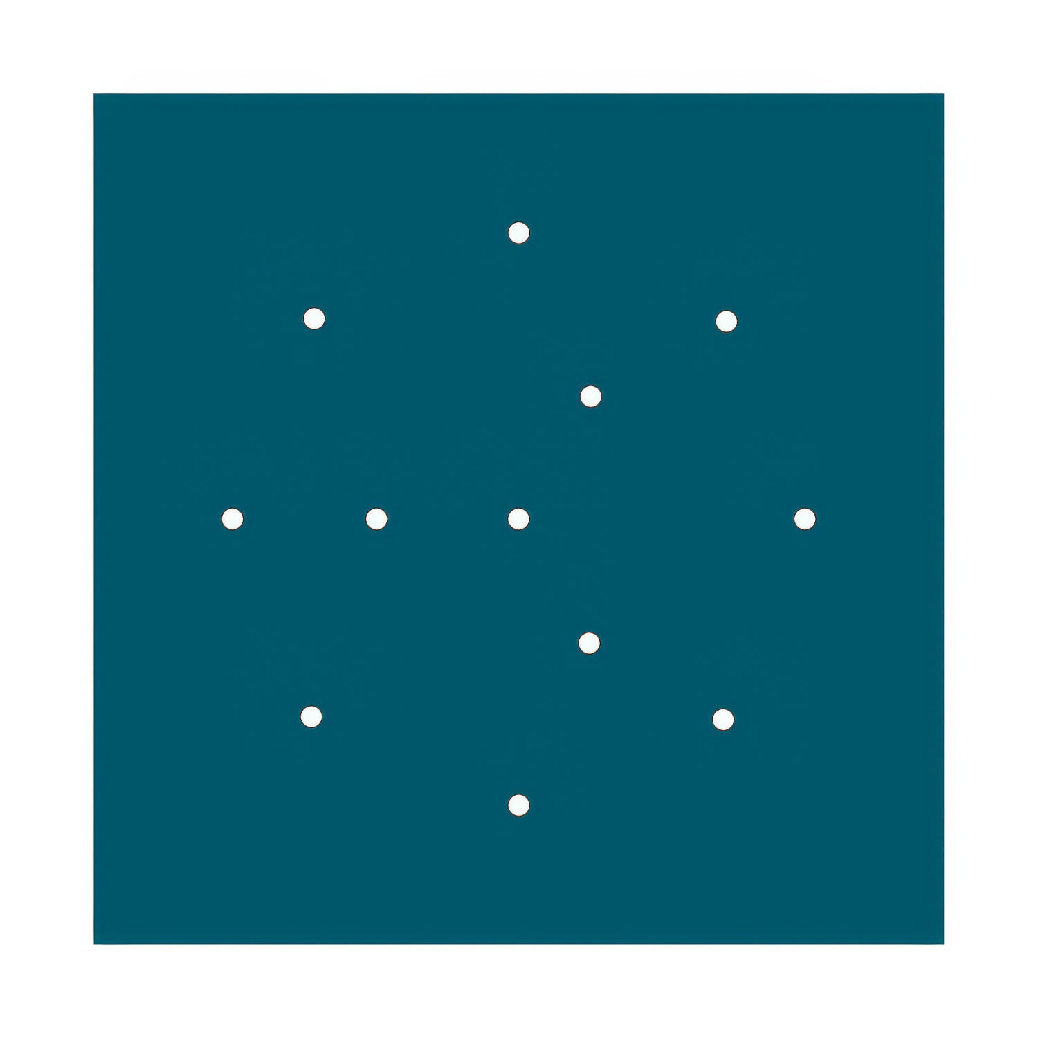 Rosone XXL Rose-One quadrato, 400 mm con 12 fori e 4 fori laterali - Petrolio Bianco