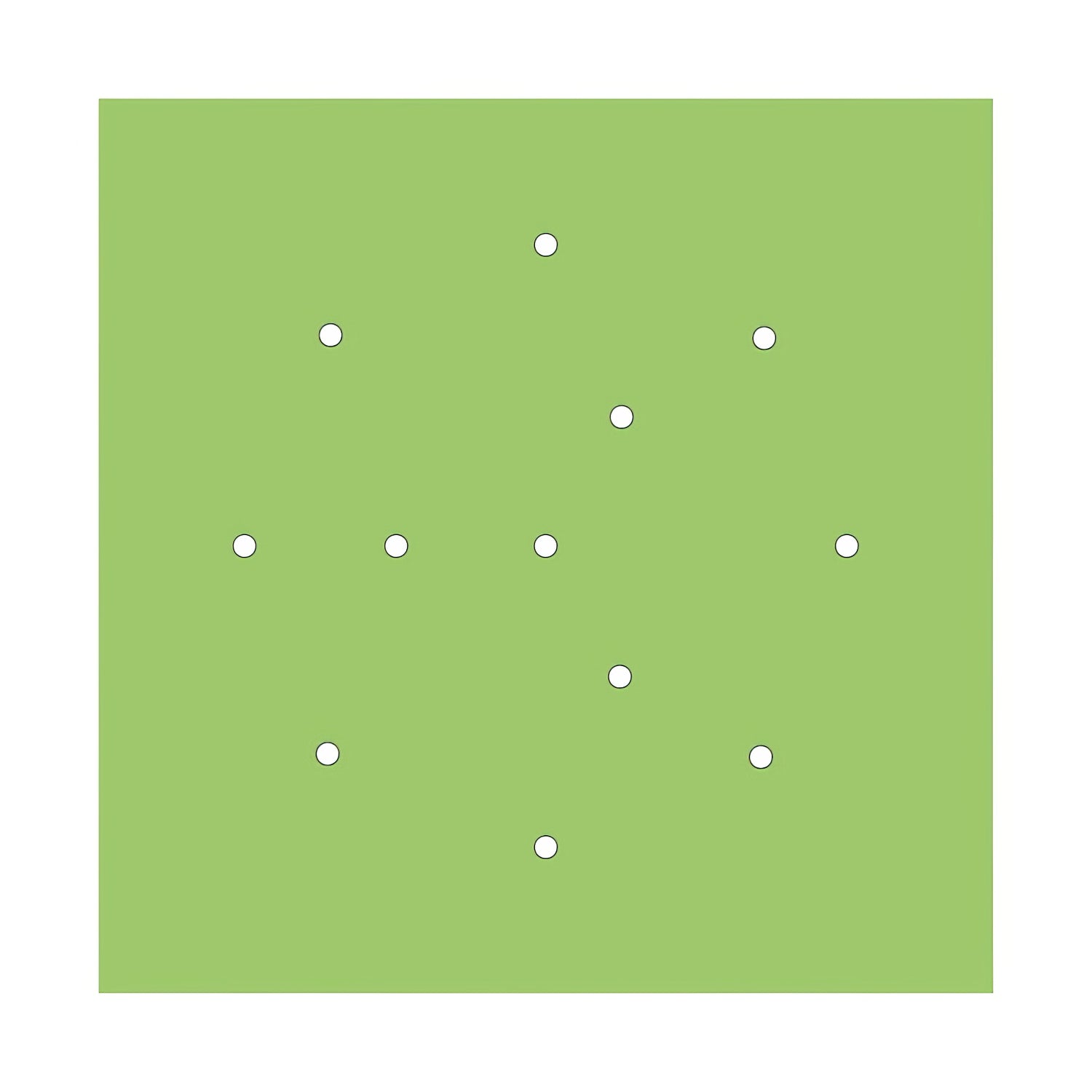 Rosone XXL Rose-One quadrato, 400 mm con 12 fori e 4 fori laterali - Verde prato Bianco