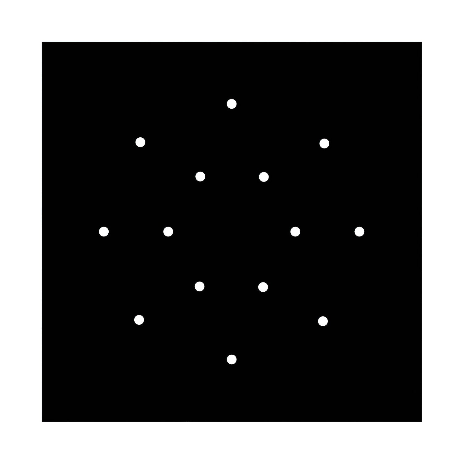 Rosone XXL Rose-One quadrato, 400 mm con 14 fori e 4 fori laterali - Nero opaco Bianco