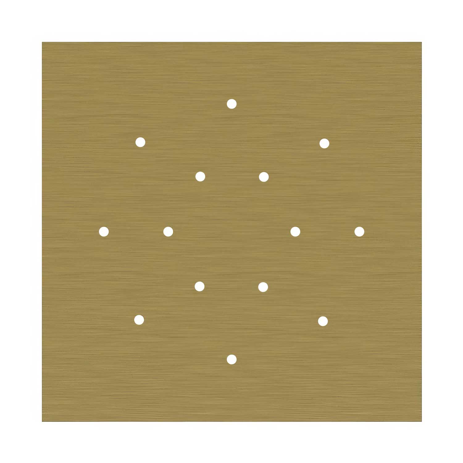 Rosone XXL Rose-One quadrato, 400 mm con 14 fori e 4 fori laterali - Dibond Ottone satinato Bianco