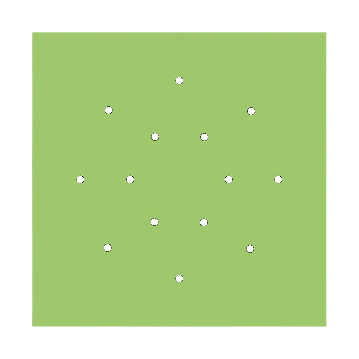 Rosone XXL Rose-One quadrato, 400 mm con 14 fori e 4 fori laterali - Verde prato Bianco