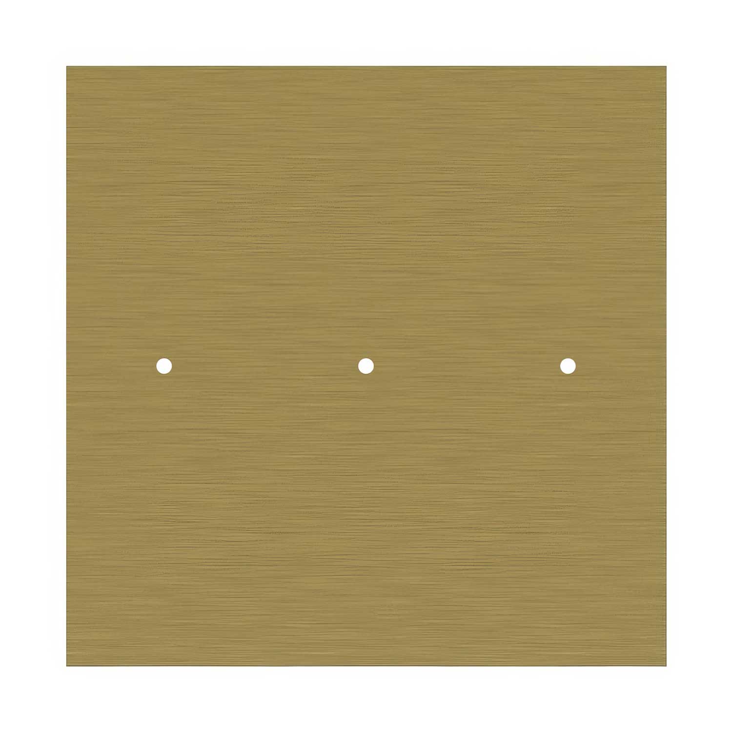 Rosone XXL Rose-One quadrato, 400 mm con 3 fori in linea e 4 fori laterali - Dibond Ottone satinato Bianco