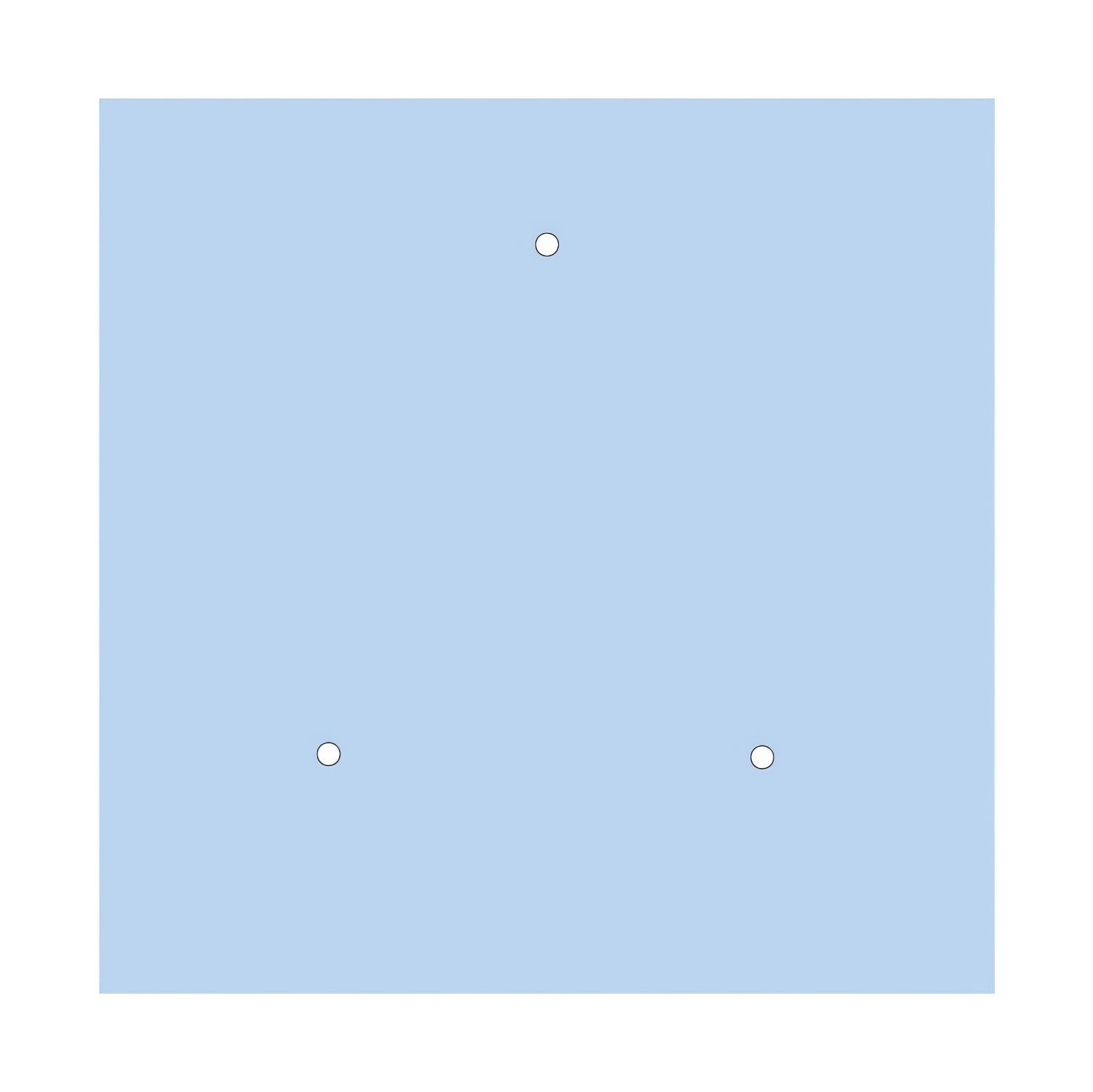 Rosone XXL Rose-One quadrato, 400 mm con 3 fori e 4 fori laterali - Blu carta da zucchero Bianco