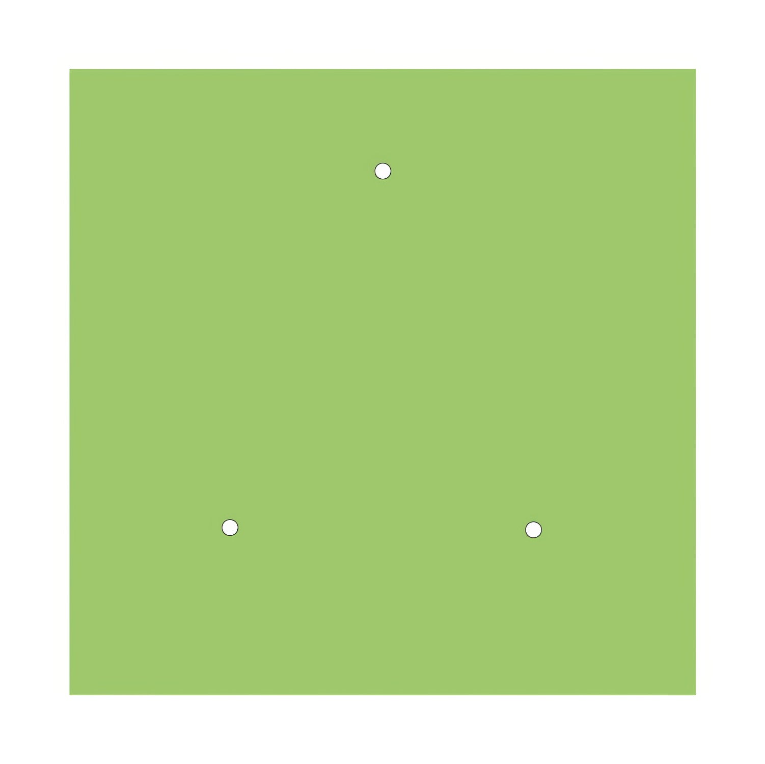 Rosone XXL Rose-One quadrato, 400 mm con 3 fori e 4 fori laterali - Verde prato Bianco