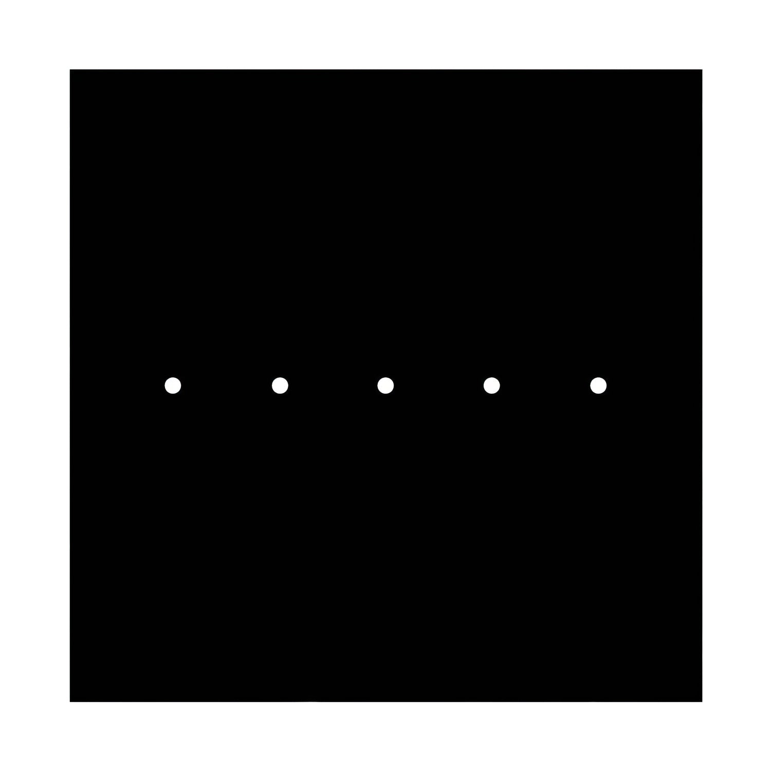 Rosone XXL Rose-One quadrato, 400 mm con 5 fori in linea e 4 fori laterali - Nero opaco Bianco