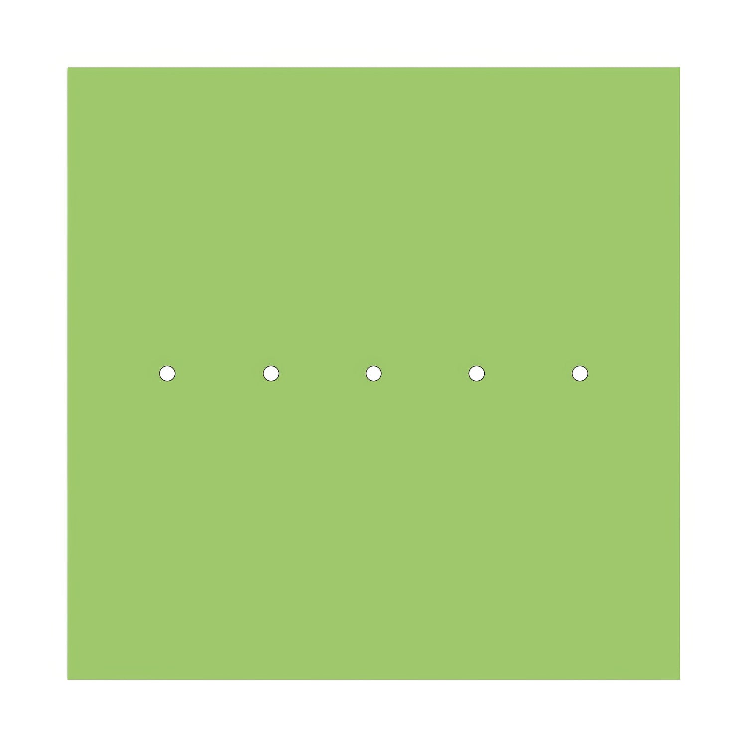 Rosone XXL Rose-One quadrato, 400 mm con 5 fori in linea e 4 fori laterali - Verde prato Bianco