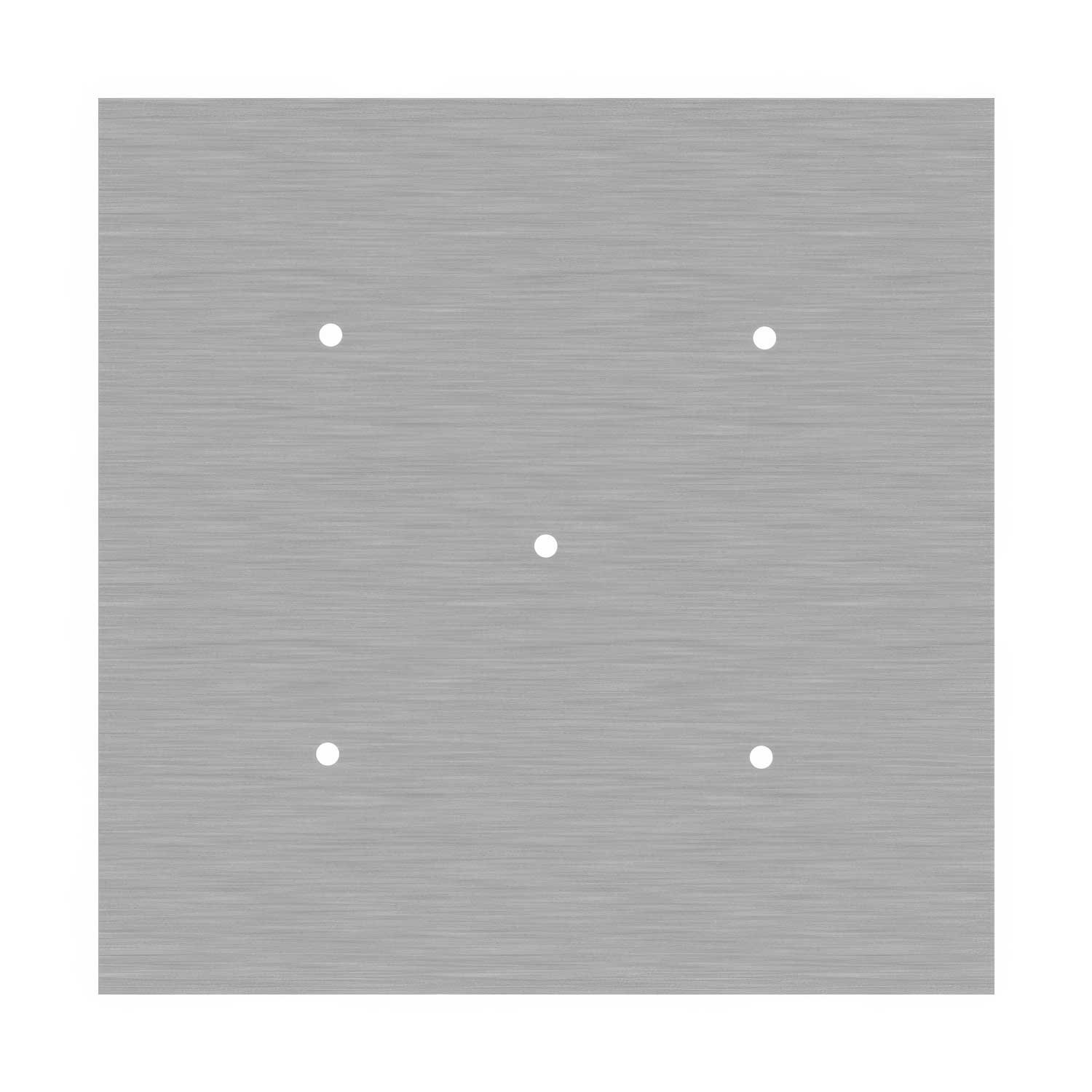 Rosone XXL Rose-One quadrato, 400 mm con 5 fori e 4 fori laterali - Dibond Acciaio satinato Bianco