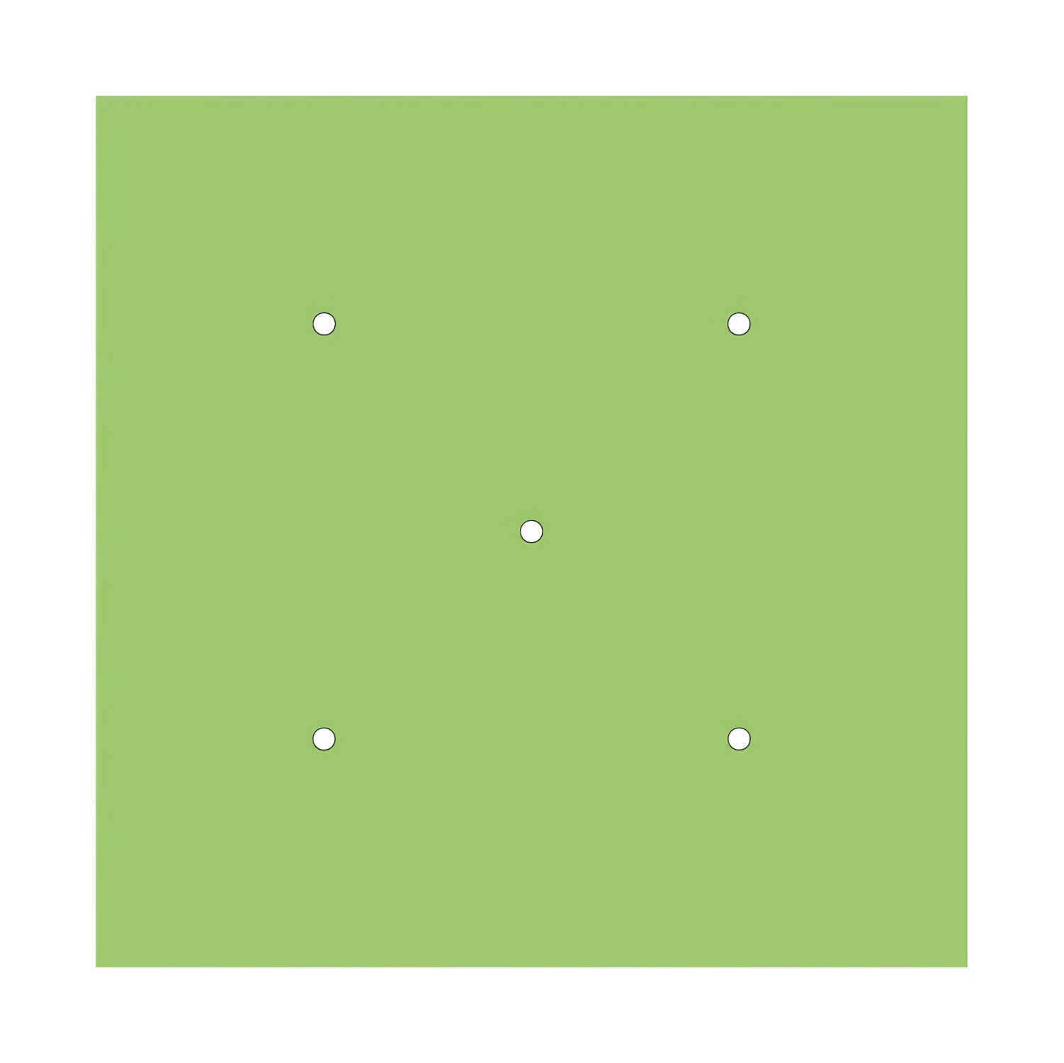 Rosone XXL Rose-One quadrato, 400 mm con 5 fori e 4 fori laterali - Verde prato Bianco