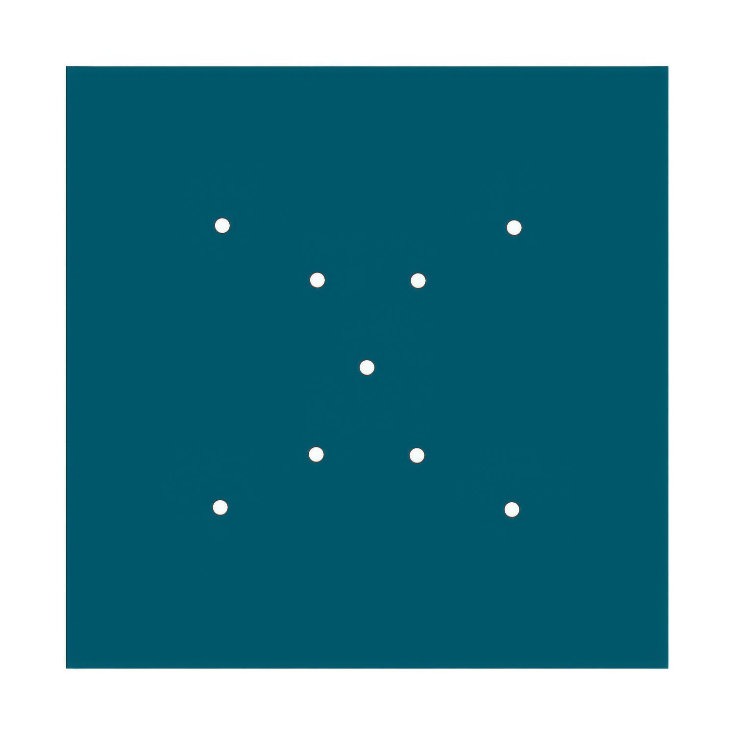 Rosone XXL Rose-One quadrato, 400 mm con 9 fori a X e 4 fori laterali - Petrolio Bianco