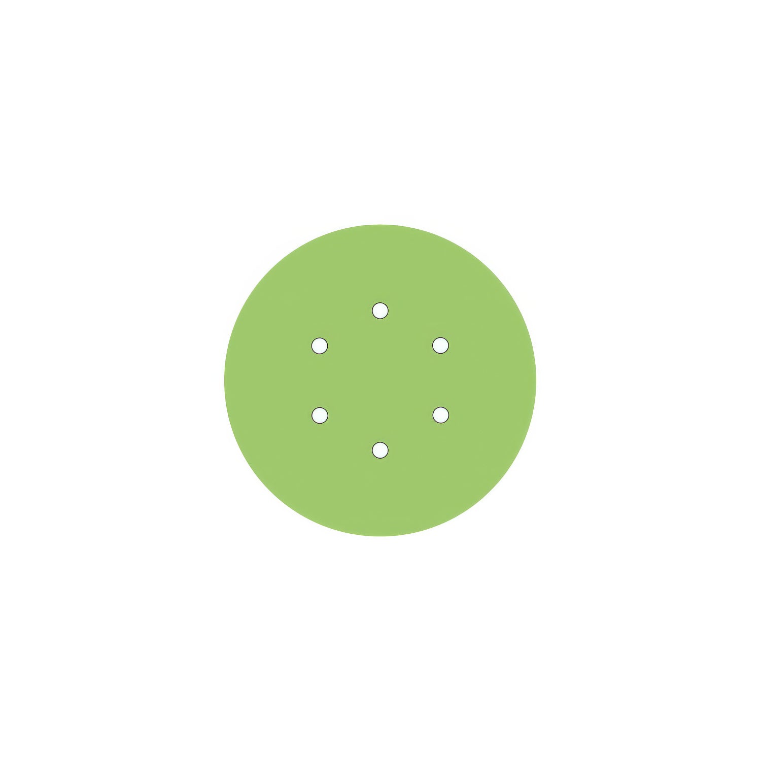 Rosone Rose-One rotondo, diametro 200 mm con 6 fori e 4 fori laterali - Verde prato Bianco