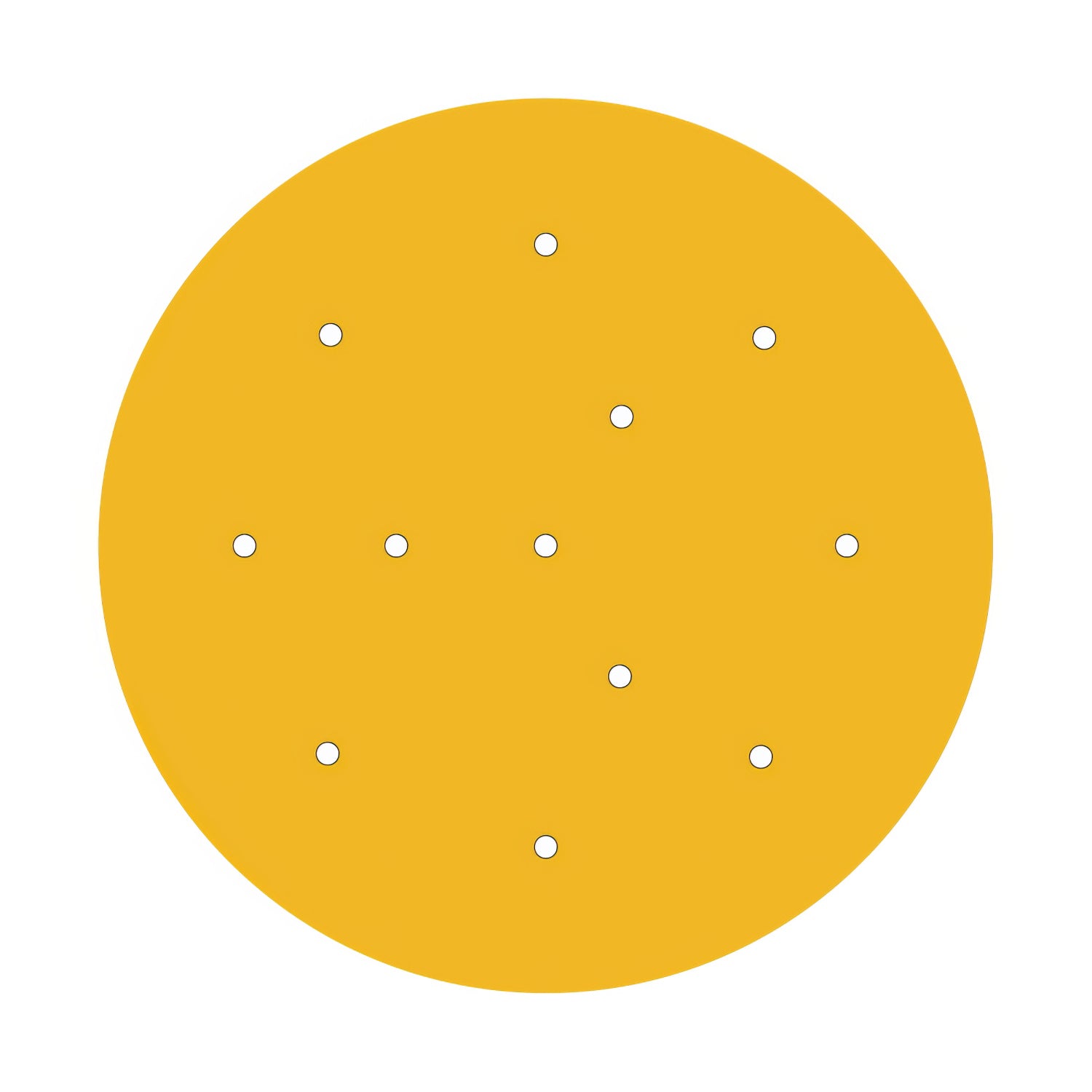 Rosone XXL Rose-One rotondo, diametro 400 mm con 12 fori e 4 fori laterali - Mostarda Bianco