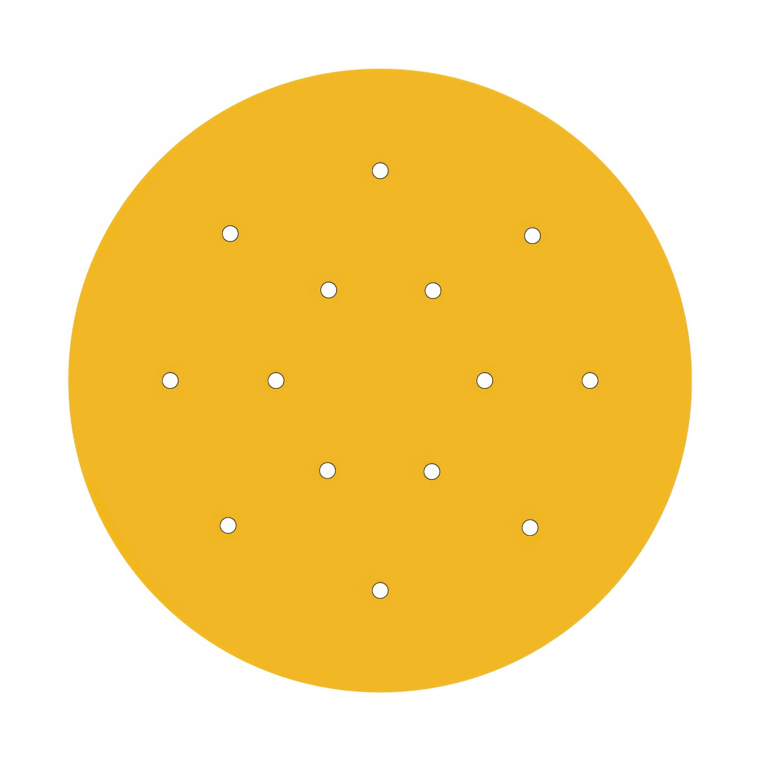 Rosone XXL Rose-One rotondo, diametro 400 mm con 14 fori e 4 fori laterali - Mostarda Bianco