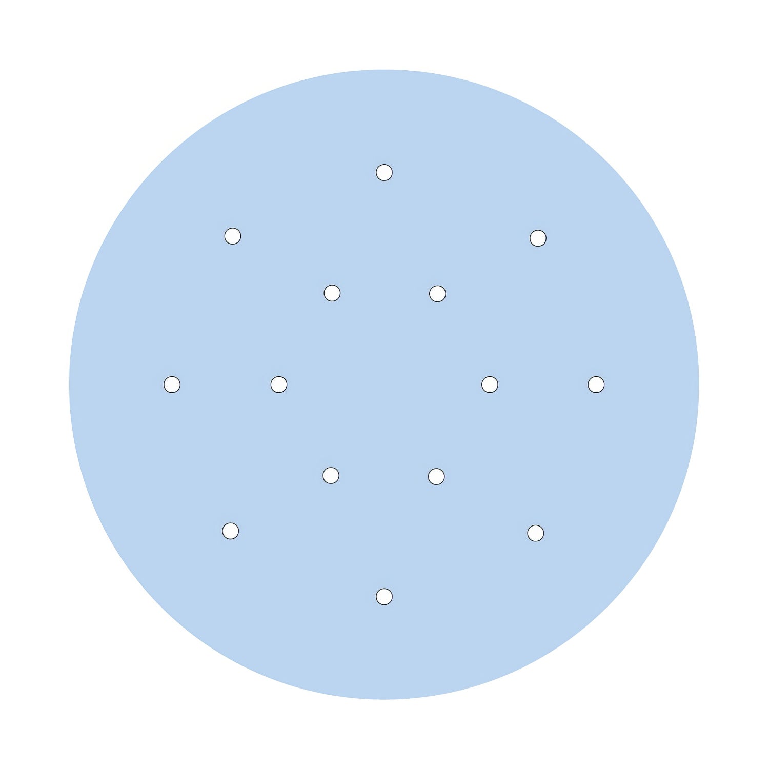 Rosone XXL Rose-One rotondo, diametro 400 mm con 14 fori e 4 fori laterali - Blu carta da zucchero Bianco