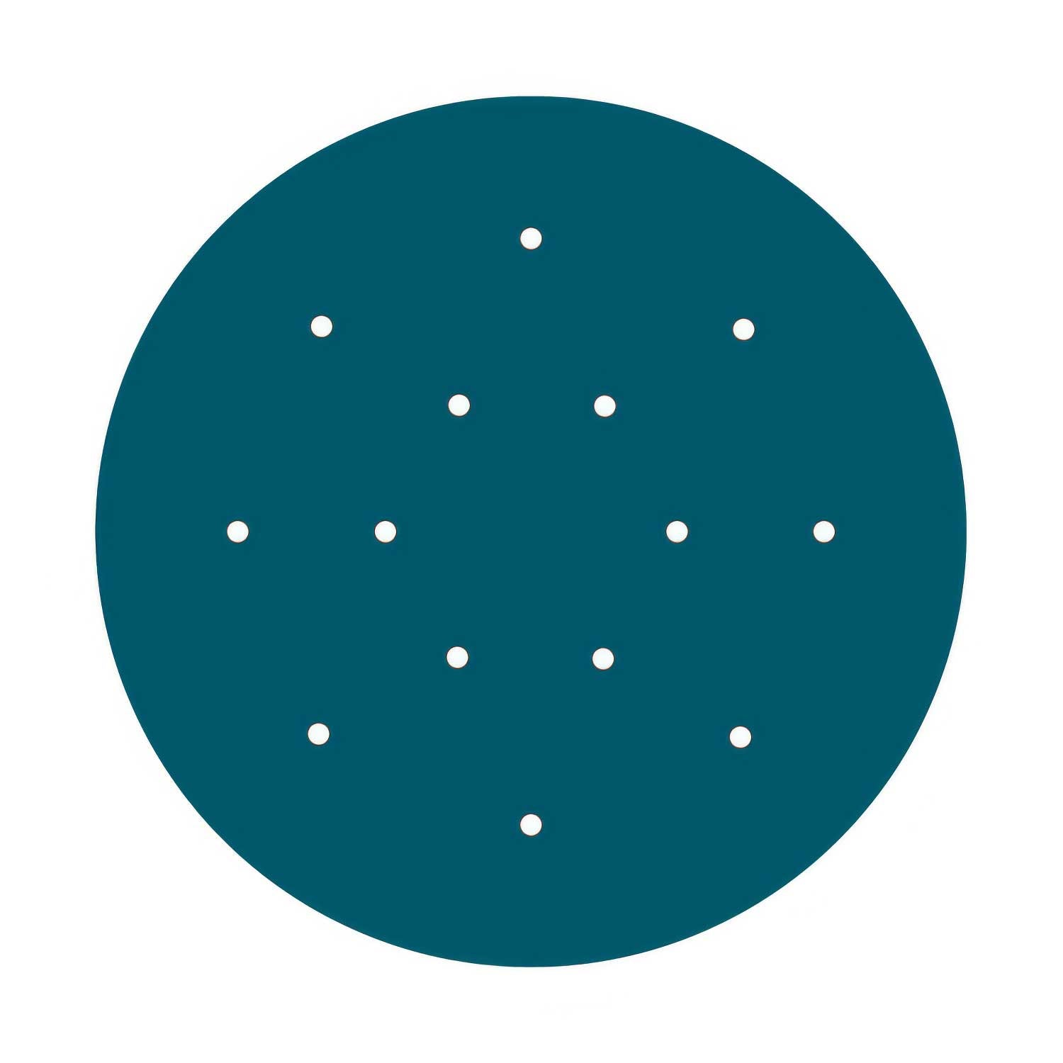 Rosone XXL Rose-One rotondo, diametro 400 mm con 14 fori e 4 fori laterali - Petrolio Bianco