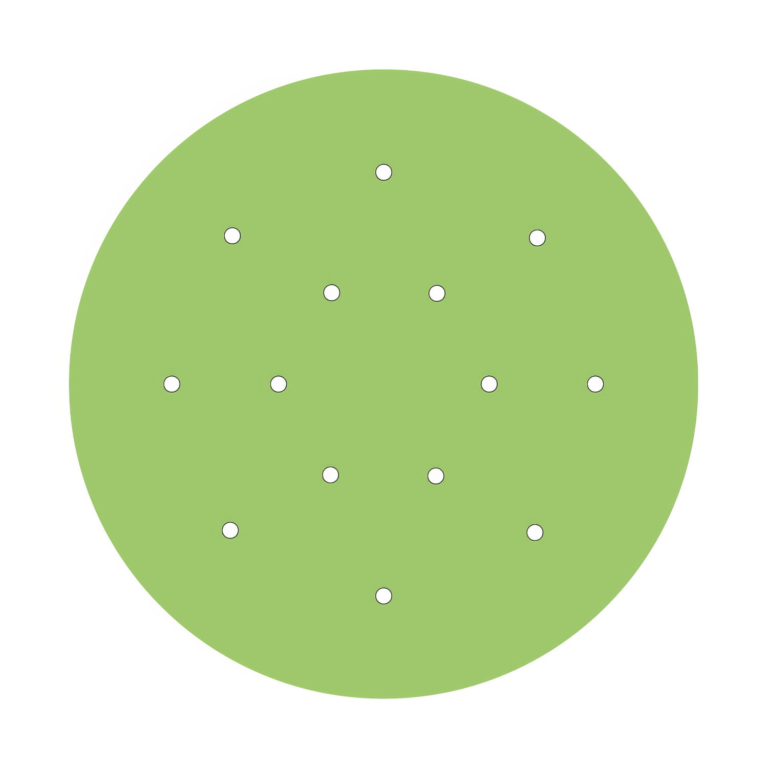 Rosone XXL Rose-One rotondo, diametro 400 mm con 14 fori e 4 fori laterali - Verde prato Bianco