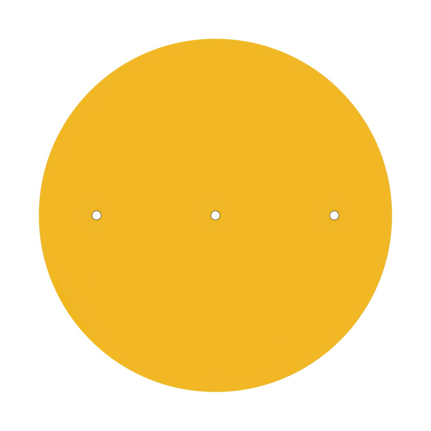 Rosone XXL Rose-One rotondo, diametro 400 mm con 3 fori in linea e 4 fori laterali - Mostarda Bianco