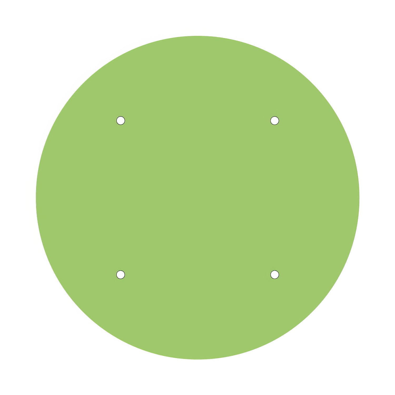 Rosone XXL Rose-One rotondo, diametro 400 mm con 4 fori e 4 fori laterali - Verde prato Bianco