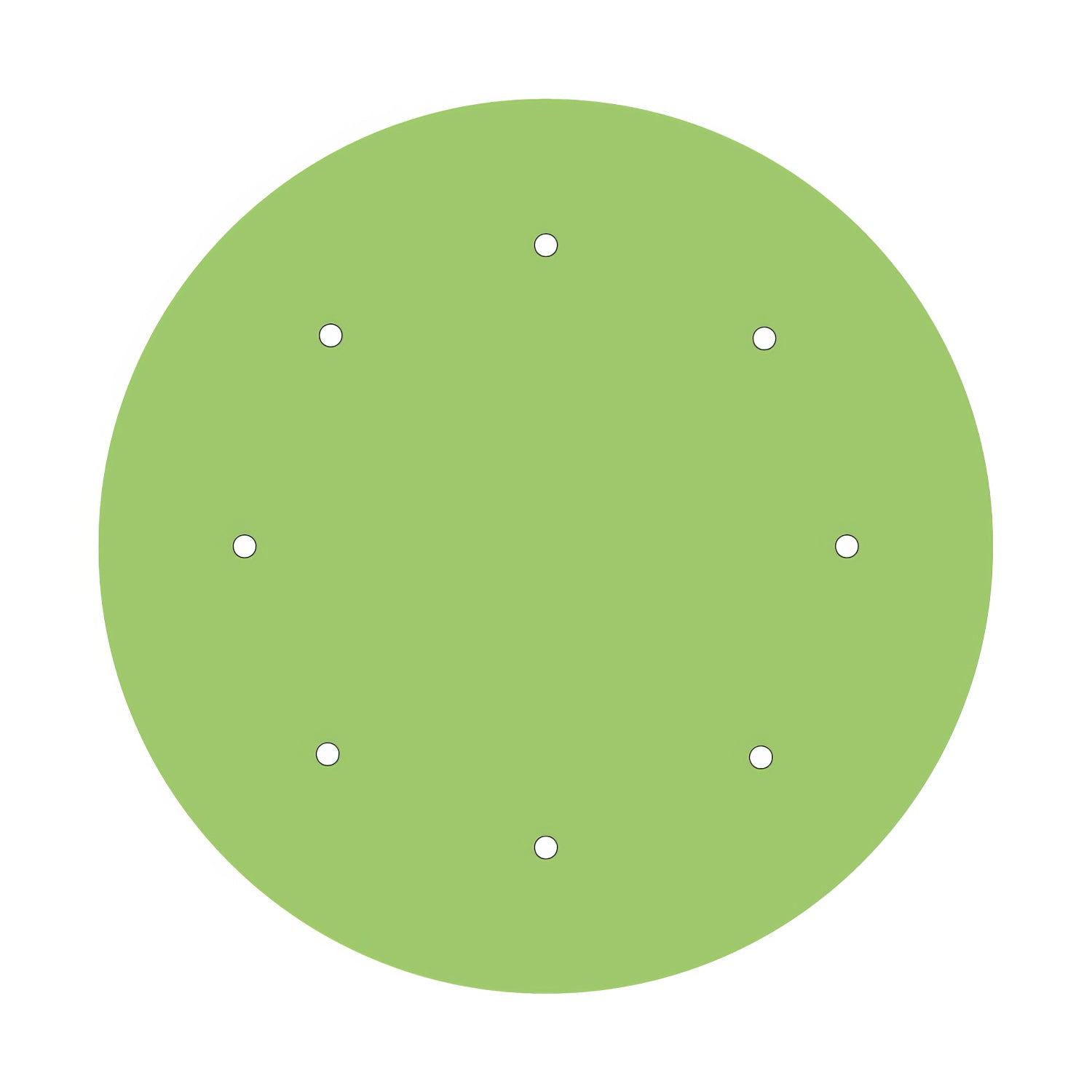 Rosone XXL Rose-One rotondo, diametro 400 mm con 8 fori e 4 fori laterali - Verde prato Bianco