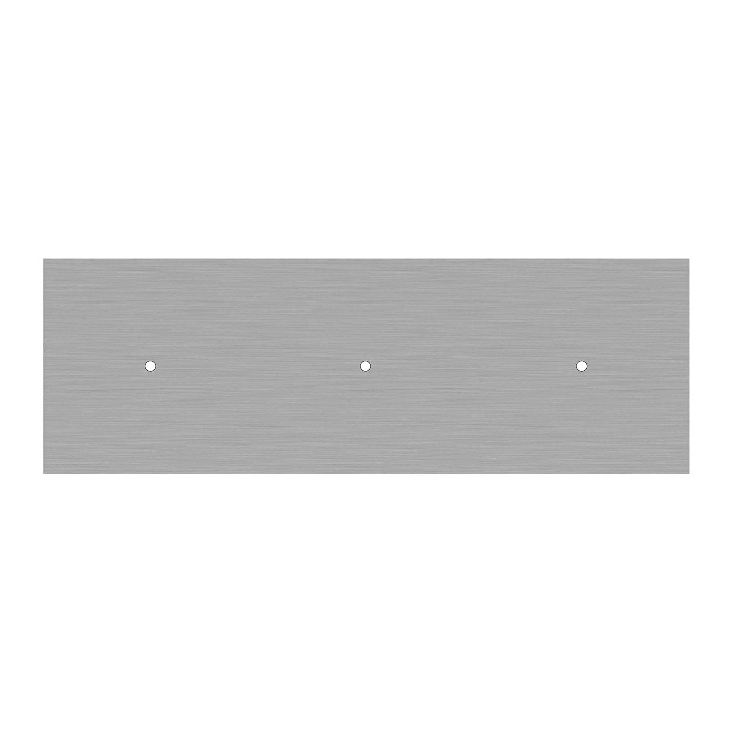 Rosone XXL Rose-One rettangolare a 3 fori in linea e 6 fori laterali, dimensioni 675 x 225 mm - Dibond Acciaio satinato Bianco