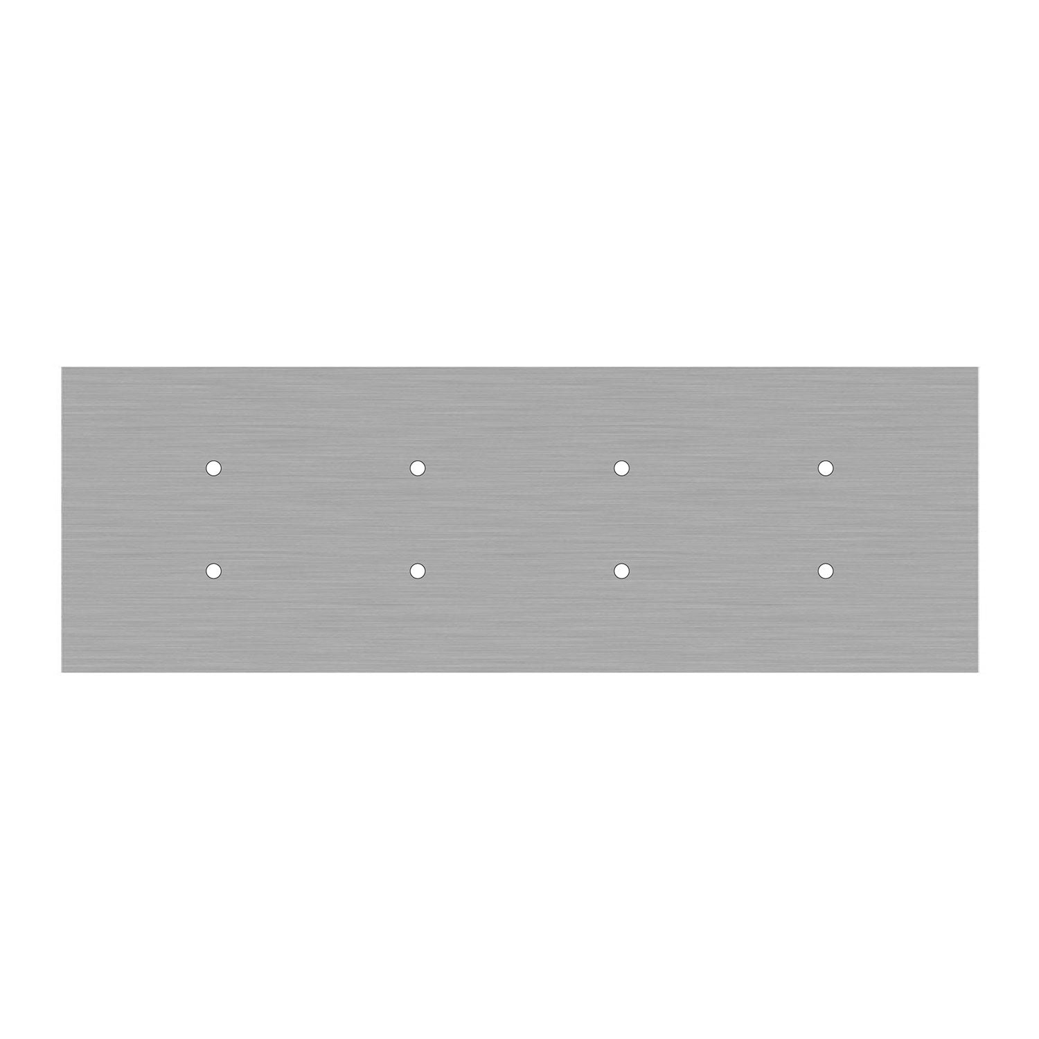 Rosone XXL Rose-One rettangolare a 8 fori e 6 fori laterali, dimensioni 675 x 225 mm - Dibond Acciaio satinato Bianco